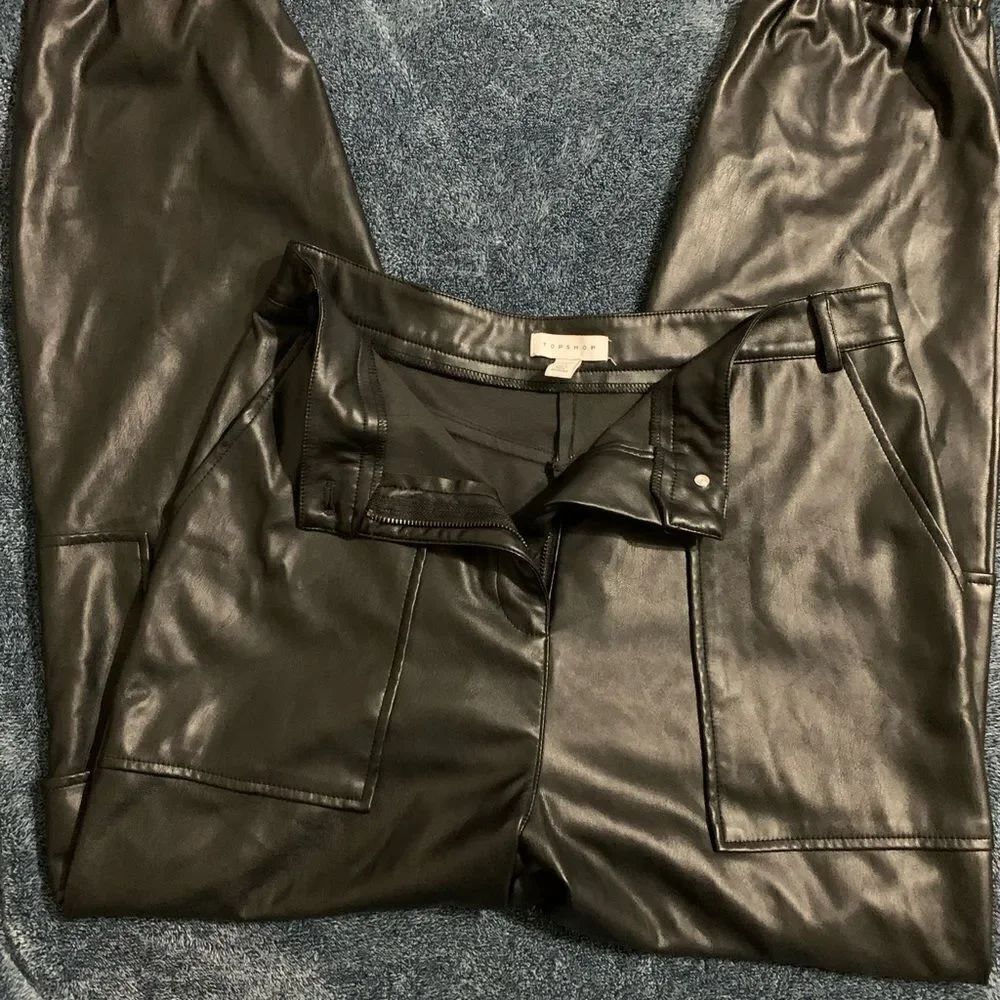 Top Shop Pants Wilfred Black Faux Leather Pants